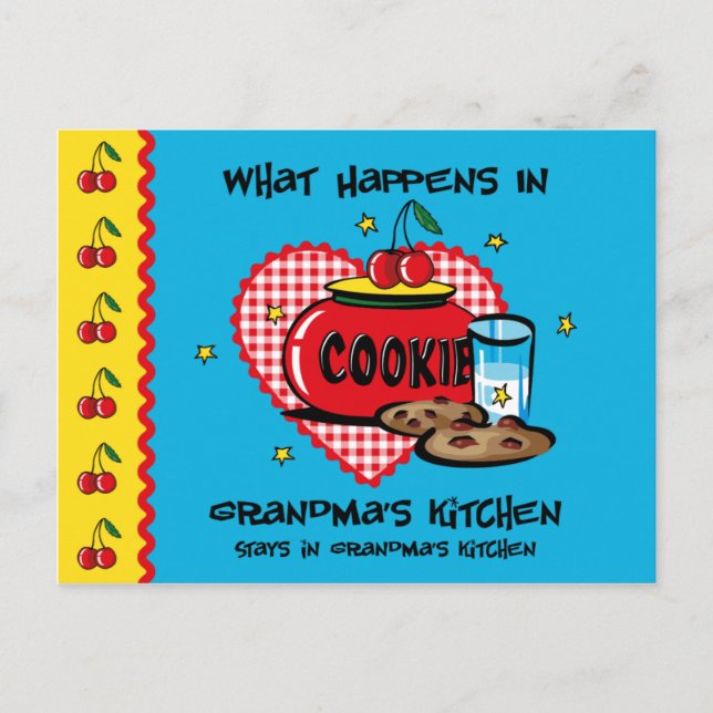 Acontece no cartão de receita da cozinha da vovó (Frente)