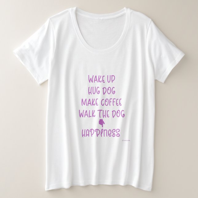 Acordar, Cachorro Hug... Felicidade Adora T-shirt  (Frente do Design)