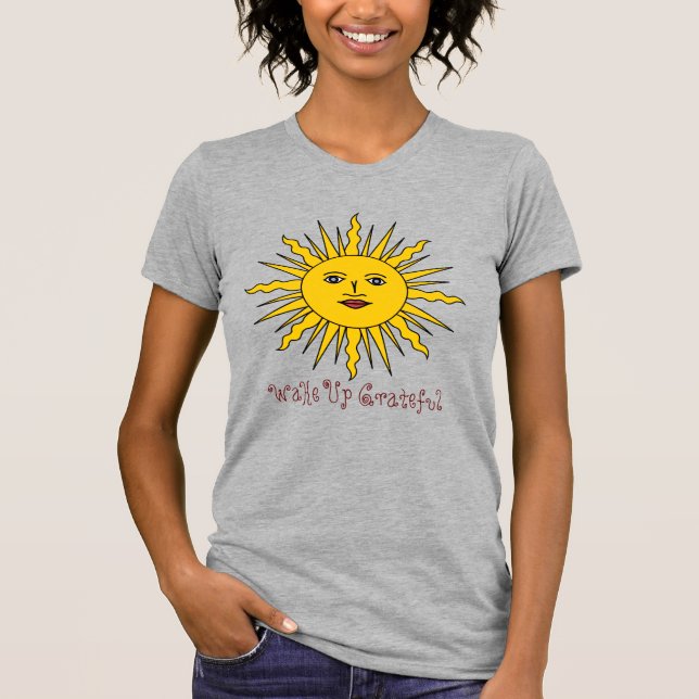 Acordar Em T-Shirt Grateful Positivity (Frente)