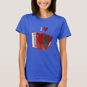 Acordeão: Eu adoro a minha camiseta Red Accordion