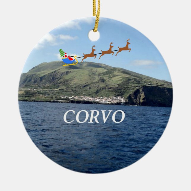 Açores: Enfeites de natal Panorâmica Corvo (Frente)