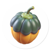 Acorn Squash Plastic 3D - Etiqueta redonda brilhan