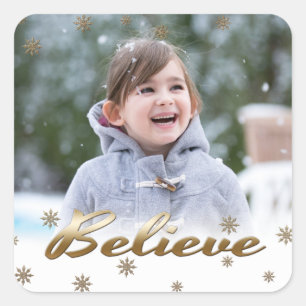 Acredite. Autocolantes de fotos de Natal Personali