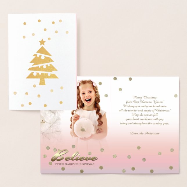 Acredite. Cartão com fotos Personalizado do Real F (Exibição)