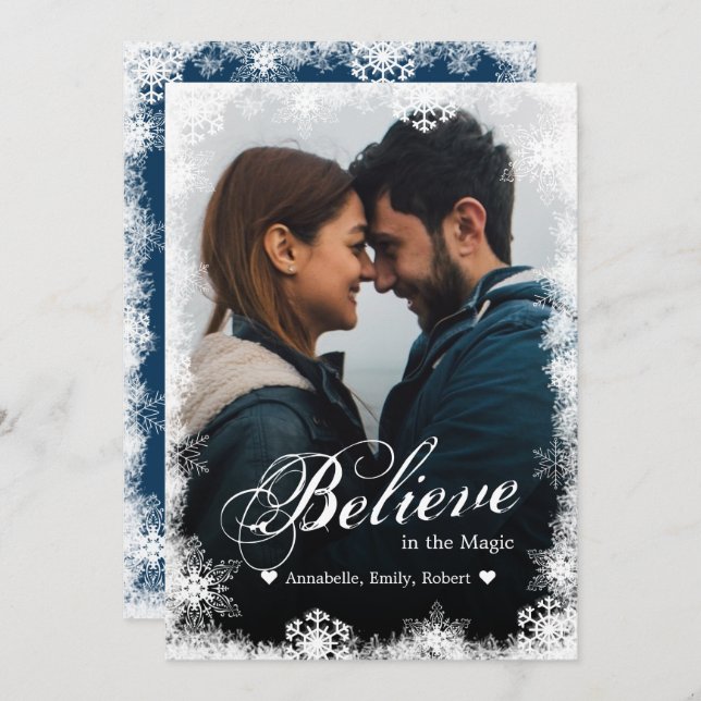 Acredite em cartões de Natal Foto de Férias de Nev (Frente/Verso)