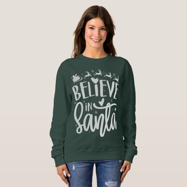 Acredite em Papais noeis - Camisetas de Natal (Frente Completa)