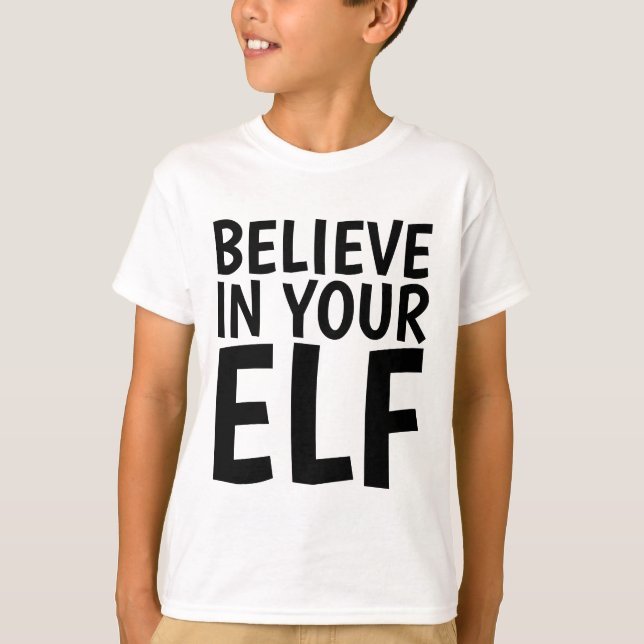 ACREDITE EM SEU ELF, T-shirts para crianças (Frente)