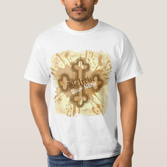 Acredite em T-Shirt da Cruz Cristã (Frente)