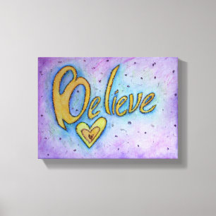 Acredite na arte de pintura de Canvas de Palavras 