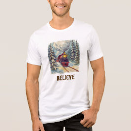 Acredite na Camiseta do Trem de Natal | Presente d
