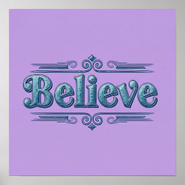 Acredite na Poster da Lavanda Quadrada