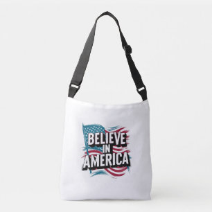 "Acredite no Patriótico Tote Bag Americano"