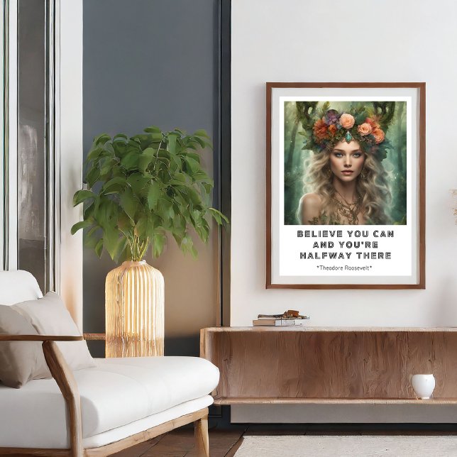 Acredite que você pode Poster de Cotação Motivacio (Believe You Can Motivational Quote Poster)