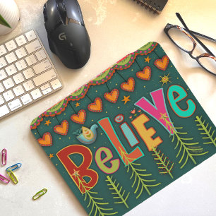 Acreditem no Folk Christmas Inspirivity Mouse Pad