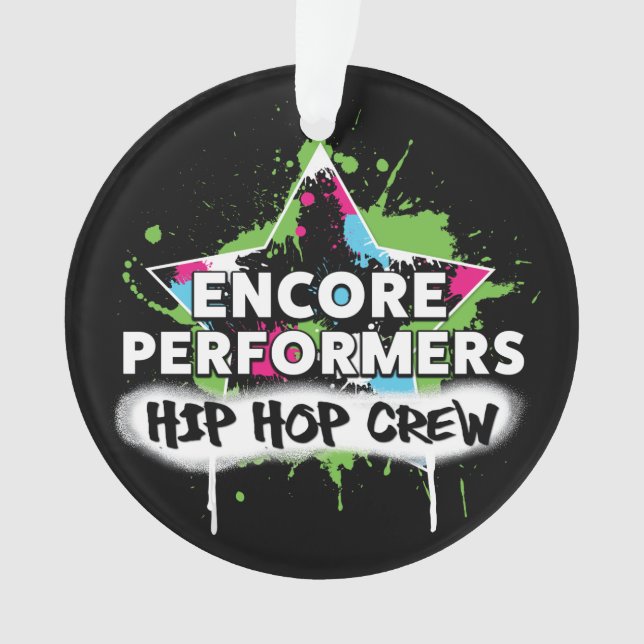 ACRÍLICO do ornamento da EQUIPE de Hip Hop (Frente)