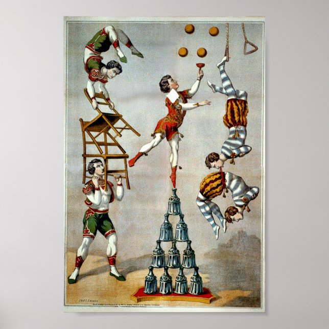 Acrobatic Act Vintage Circus Poster (Frente)