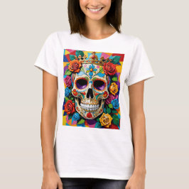 Açúcar Floral Colorido T-Shirt Design