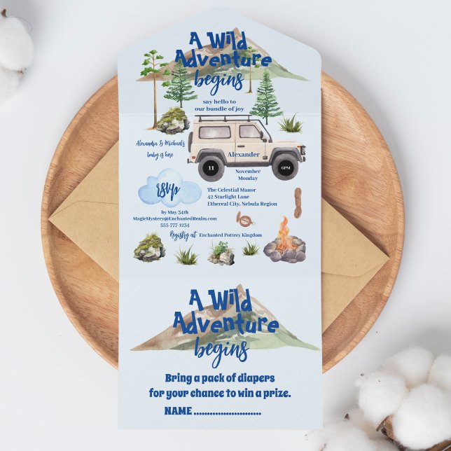Acventure Chá de fraldas Watercolor Camper (Criador carregado)