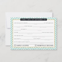AD LIB RSVP RESPOSTA diversão simples chervon mint