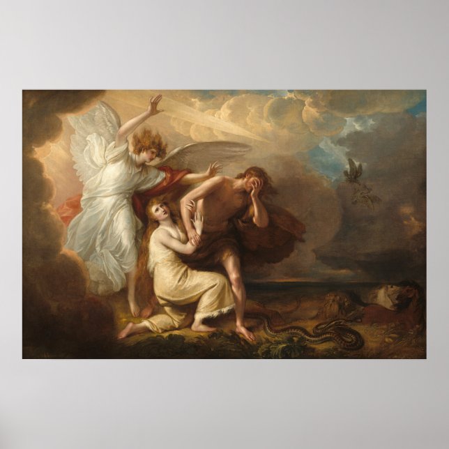 Adam e Eve - Benjamin West Fine Art Poster (Frente)