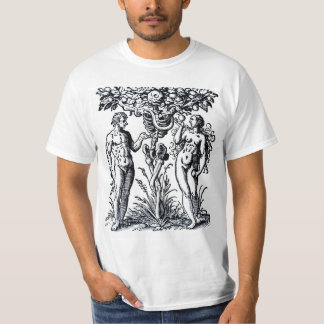 Adam e véspera e a árvore do t-shirt do