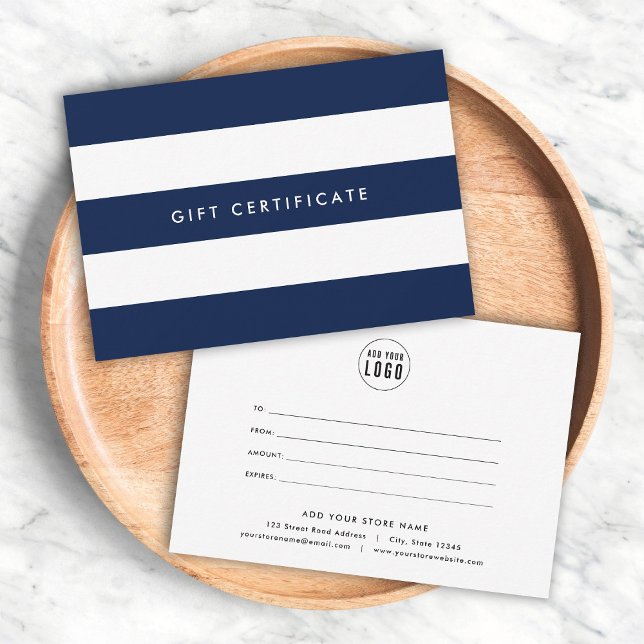 Add Logo Stripes & Custom Color Gift Certificate (Criador carregado)