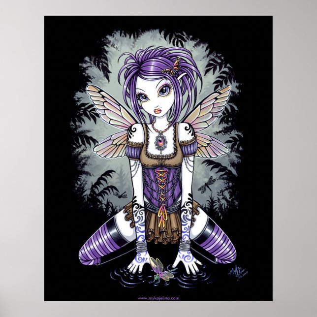"Addison" Misty Dragonfly Poster (Frente)