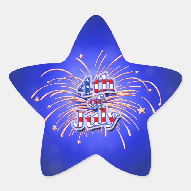 Adesito Estrela 4 de julho Fireworks Star Sticker (Frente)