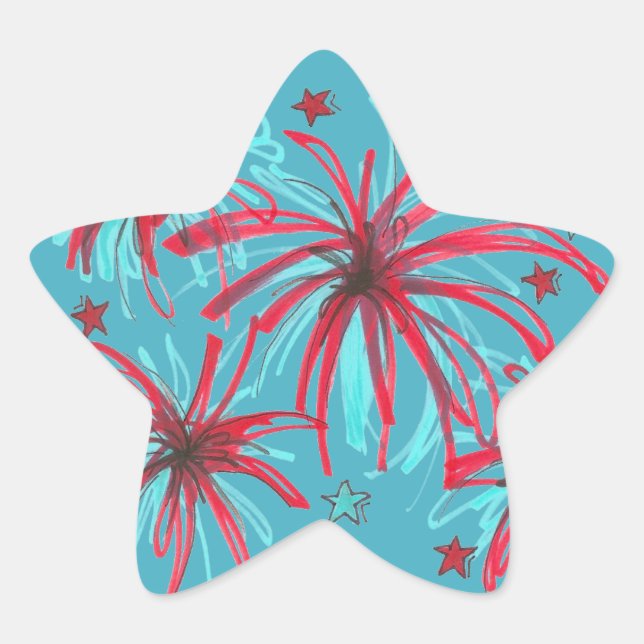 Adesito Estrela 4 de julho Patrimônio Azul de Fogos de Artifício d (Frente)