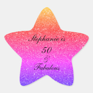 Adesito Estrela 50 E Fabuloso Aniversário Pink Roxo