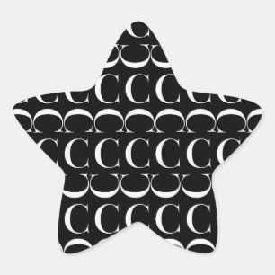 Adesito Estrela A letra inicial C do monograma, escolhe a cor do