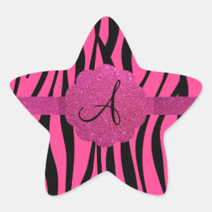 Adesito Estrela A zebra cor-de-rosa listra o monograma