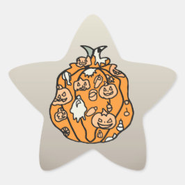 Adesito Estrela Abóboras retrô assustadoras e guloseimas de Hallow