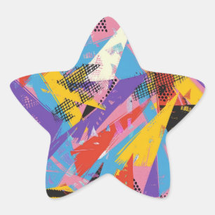 Adesito Estrela Abstrato 80s padrão