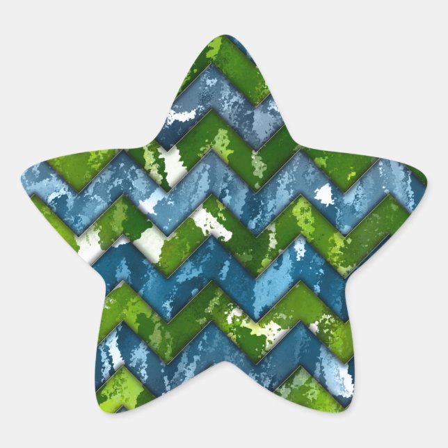 Adesito Estrela Abstrato Art Chevron Design (Frente)