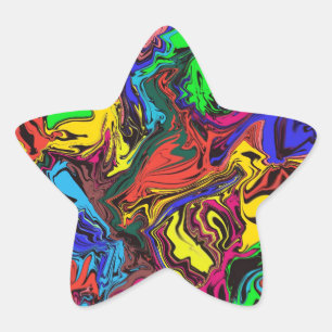 Adesito Estrela Abstrato Colorida Twirly / Empurrada /