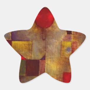 Adesito Estrela Abstrato de Arte do Balão Vermelho de Paul Klee