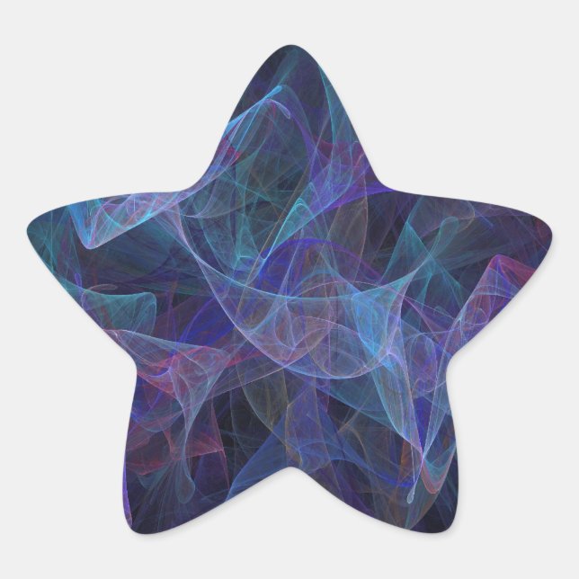 Adesito Estrela Abstrato Fractal Star Sticker (Frente)