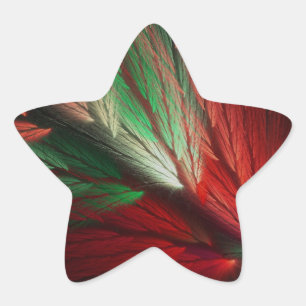 Adesito Estrela Abstrato Fractal Star Sticker Vermelho