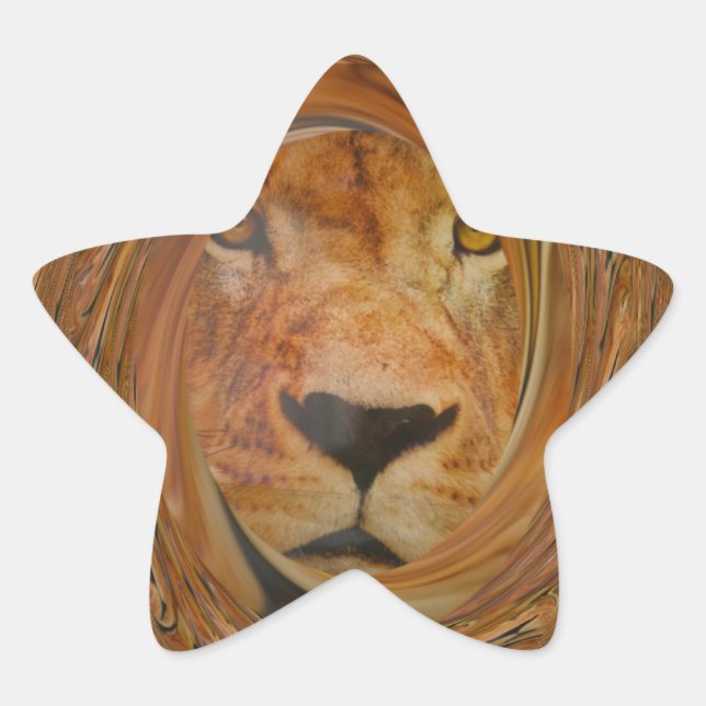 Adesito Estrela Abstrato Lion Safari Art Impressão (Frente)