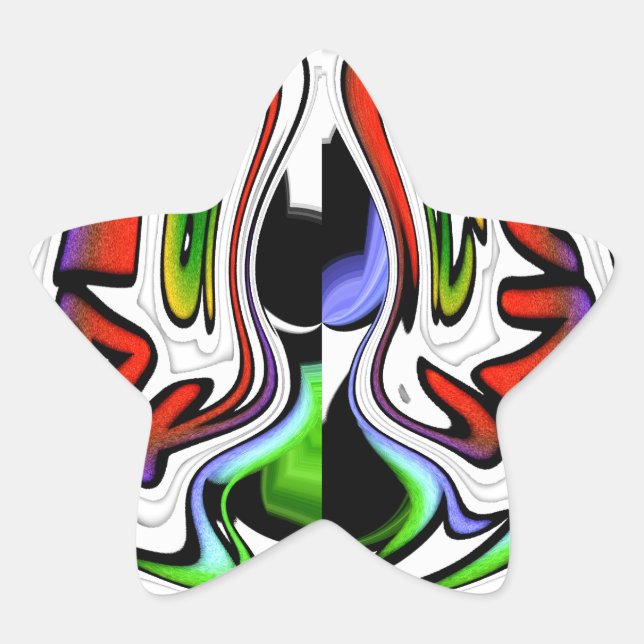 Adesito Estrela Abstrato Profile Art Impressão (Frente)