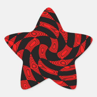 Adesito Estrela abstrato vermelho e preto legal