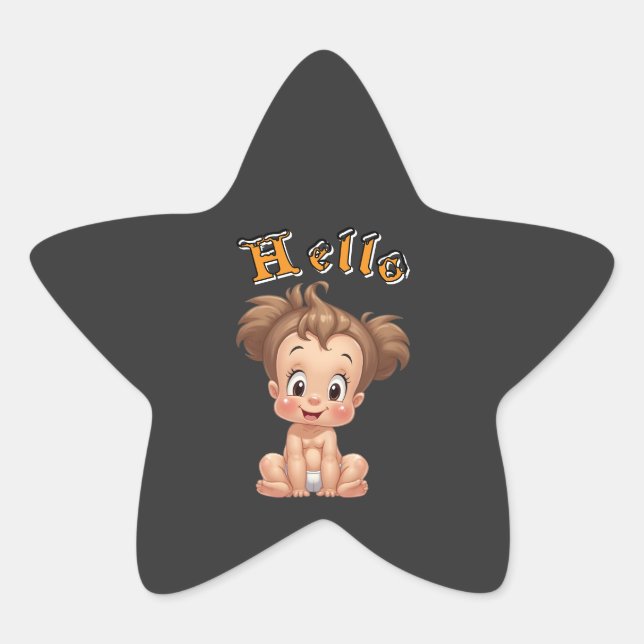 Adesito Estrela Adorable Cartoon Baby Sitting Cheerfully with Cute (Frente)