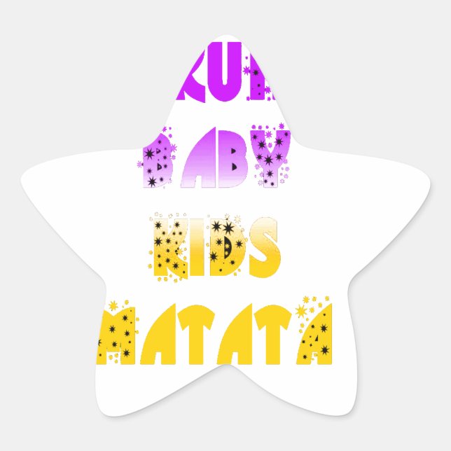 Adesito Estrela Adorável Roxo e Amarelo Hakuna Matata Baby Kids G (Frente)