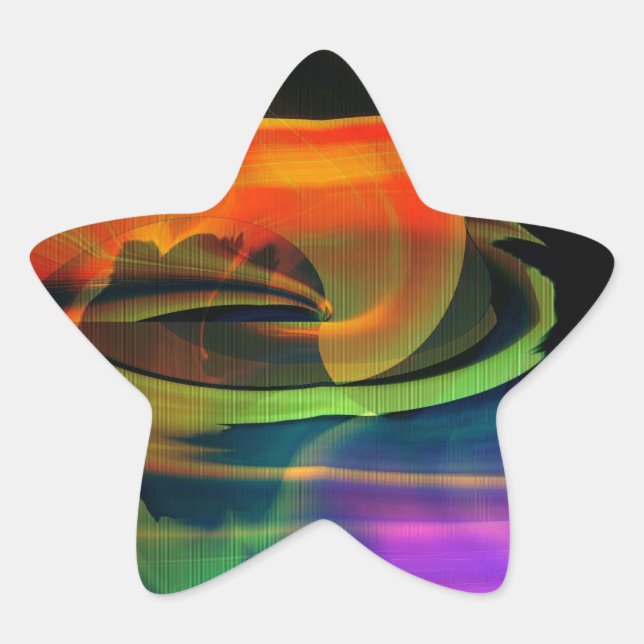 Adesito Estrela Alienígena Paisagem Arco-Íris Abstrato (Frente)