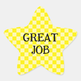 Adesito Estrela Amarelo Xadrez Grande Trabalho