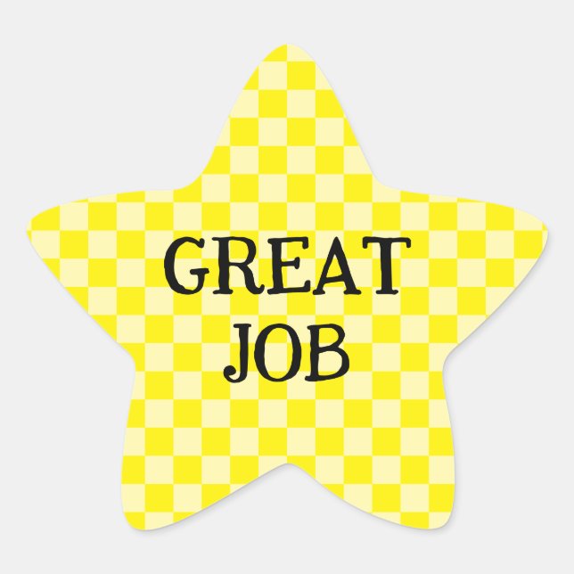 Adesito Estrela Amarelo Xadrez Grande Trabalho (Frente)