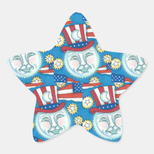 ADESITO ESTRELA AMERICANA PATRIÓTICO DE ARTE FOLK NA LUA