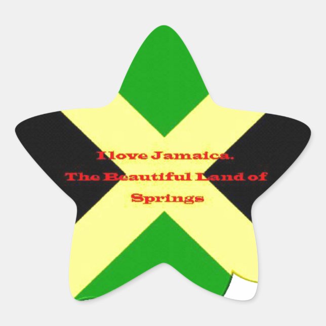 Adesito Estrela Amo Texto Jamaica no Flag Art Impressão (Frente)