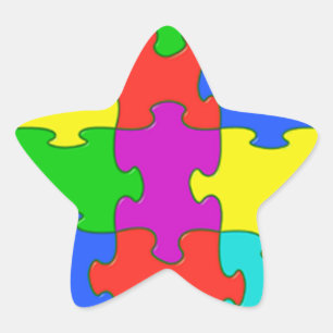 Adesito Estrela Amor do quebra-cabeça do autismo